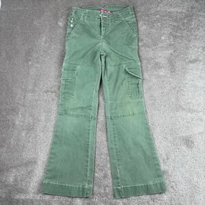 Vintage Y2K GLO Pants Child Size 10 Green Low Rise Flared Leg Stretch